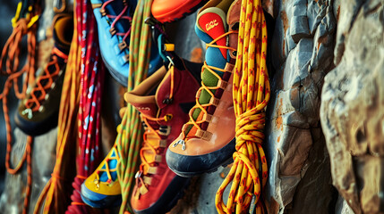 Wall Mural - shoes rock climbing equipment