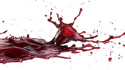 Red wine splash isolated on white background