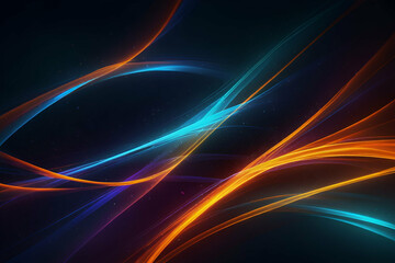 Wall Mural - abstract Neon Blue Orange Light Background