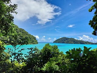 tropical island with sky