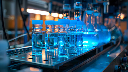 Poster - Test tubes on counter in modern medical laboratory