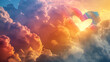© Ayesha ibrahim - Cloudscape at sunset  Pride colors and a heart-shaped opening on the right offering a heavenly view.