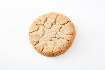 Wall Mural - Single Cookie on White Background