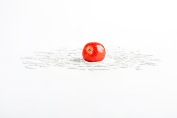 Wall Mural - Red Apple on a White Background