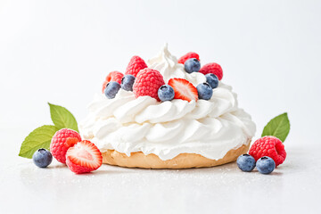 Wall Mural - Pavlova with Berries and Whipped Cream