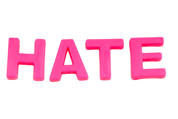 Wall Mural - Pink Letters HATE isolate no white background.png