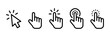 © IQ art_Design - Pointer cursor сomputer mouse icon. Clicking cursor, pointing hand clicks icons. Click cursor. Vector Illustration.