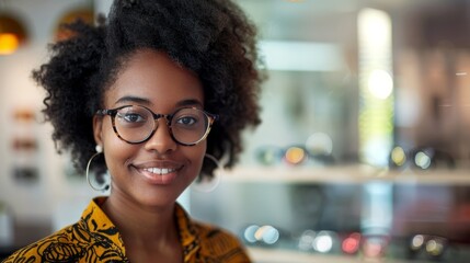 Sticker - Confident Young Woman in Glasses