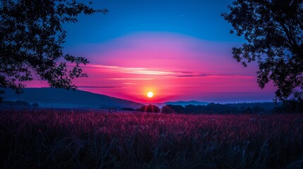 Wall Mural - Sunset Sunrise Rural: Neon photos showcasing the beauty of sunrise and sunset in rural settings