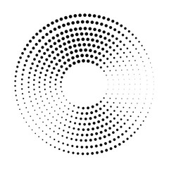 Fototapete - Modern abstract background, halftone dots in spiral, radial halftone dots in circle form, starburst round logo, fireworks explosion background