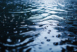 Fototapeta Przestrzenne - drops of water on a blue background