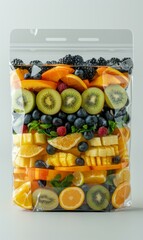 Wall Mural - A bag of fruit is arranged in a plastic container. AI.