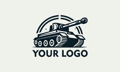 Wall Mural - tank war vector logo illustration