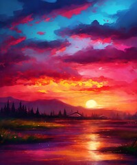 Wall Mural -  Buti sunset