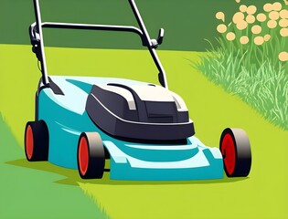 vector illustration of a lawn mower