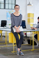 Aufkleber - School, tutor and portrait of woman at college for education, class or laptop in library. Academy, teacher and study at university for information, knowledge and work at desk on campus with tech
