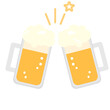 © Macaroni555 - 生ビール　ジョッキビールで乾杯　イラスト