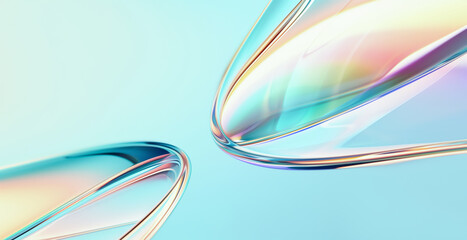 Wall Mural - wavy glass shapes background