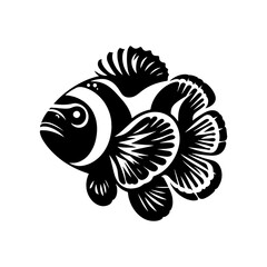 Wall Mural - Aquatic Clownfish Silhouette - Dive Deep into Vector Creativity - clownfish illustration
