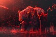 © Ahmed - Global economy crisis and bearish stock market crash concept with falling down digital red financial chart candlestick and bear illustration on dark background. 3D rendering