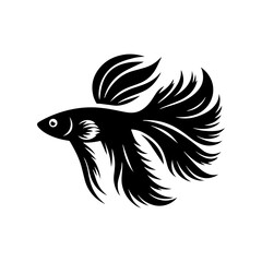 Wall Mural - Whimsical Guppy Silhouette - Delightful Dance of Marine Life - guppy illustration
