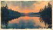 © Sittipat - A Polaroid memory of a serene sunset, where the golden light caressed the peaceful waters of the calm lake.