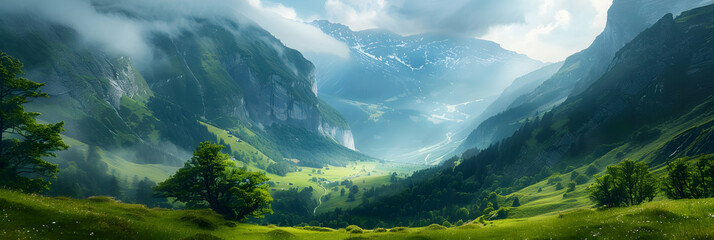 Wall Mural - Uncover Switzerland s Unseen Valleys: Breathtaking Scenery and Tranquil Landscapes Await