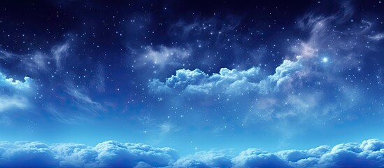 Wall Mural - Night sky with Milky Way shimmering in the background providing an enchanting backdrop for a stunning copy space image