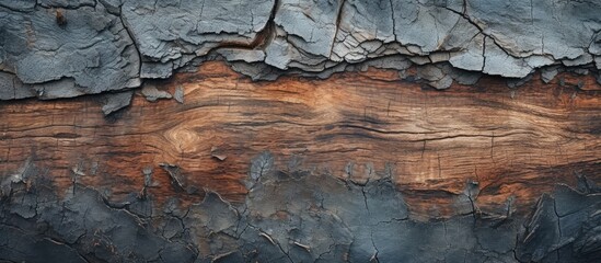Wall Mural - A detailed view of tree bark with copy space image