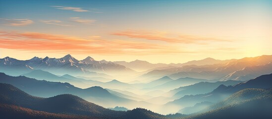 Wall Mural - Scenic view of the mountains with a copy space image