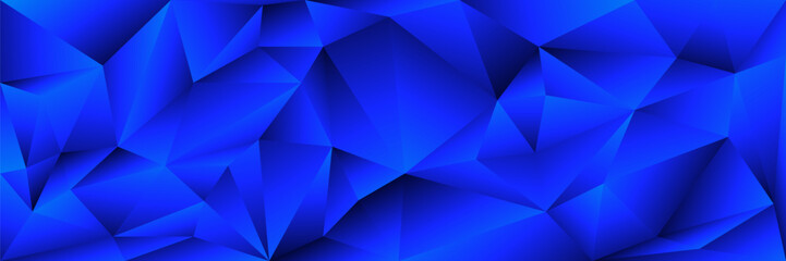 Canvas Print - wide solid blue color polygon texture background