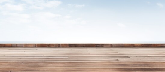 Poster - Wooden deck against a plain white backdrop with plenty of copy space image available