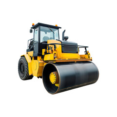 Road roller. Isolated on transparent background.