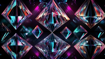 Wall Mural - Abstract glowing diamond background 