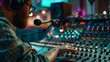 © taelefoto - A radio broadcaster records a script for a sponsored segment, seamlessly integrating product mentions into the program to reach a captive audience.