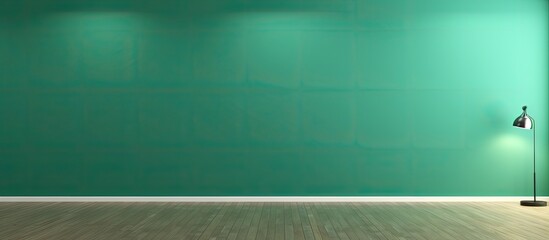 Poster - interior background with a green empty wall perfect for a copy space image