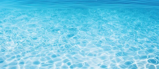 Poster - Blue swimming pool surface with water background featuring copy space image