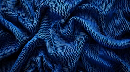 Wall Mural - High-resolution image revealing the texture of blue sports jersey fabric, great for creative compositions