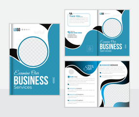 Professional Business By Fold Brochure Design, Folder vector template in 4 page