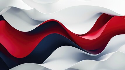 Wall Mural - A 3D rendering of red and blue waves on a white background. AIG51A.