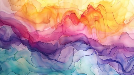 Poster - watercolor art with seamless blends and organic shapes for a soothing look.