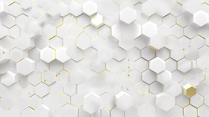Wall Mural - hexagon background. hexagon concept design abstract technology background. white hexagon gold light effect white background.