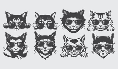 Naklejka na meble Hand Drawn Cat Silhouette Vector Collection