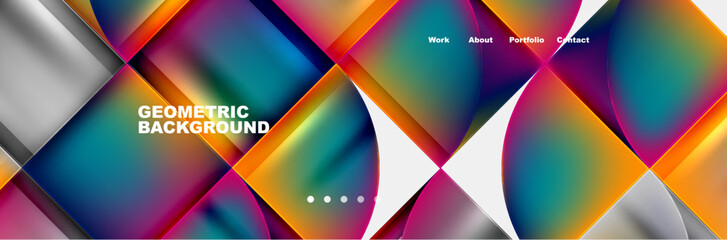 Circle triangle geometric web site page template. Vector Illustration For Wallpaper, Banner, Background, Card, Book Illustration, landing page
