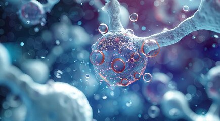 Poster - Glucose cell. Generative AI.