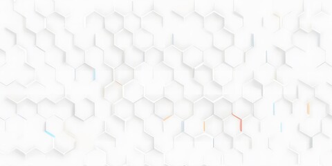 Aufkleber - 3D Futuristic honeycomb mosaic white background. Realistic geometric mesh cells texture. Abstract white vector wallpaper with hexagon grid