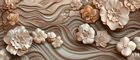 Poster - The Japanese background template has a flower pattern modern.