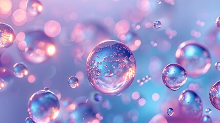 Leinwandbilder - This is a 3D abstract art background with floating liquid blobs, soap bubbles, and metaballs.