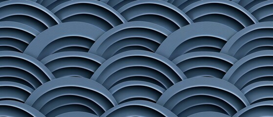 Aufkleber - Seamless Japanese pattern in blue geometric design.
