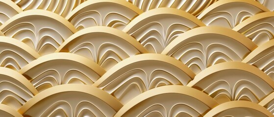 Aufkleber - Pattern modern in Japanese style. Geometric background texture in gold.